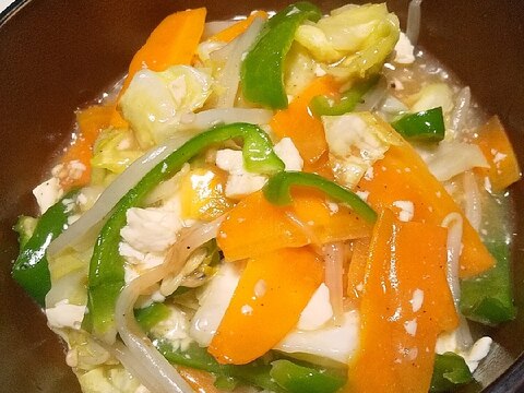 中華あんかけの素で★残り野菜と豆腐のチャンプルー